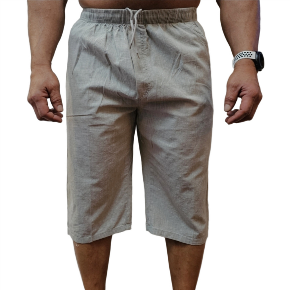 New Men's Linen 3/4 Fisherman Shorts